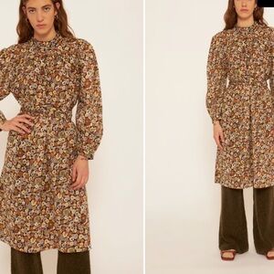 NWT Tuckernuck Antik Batik COLLINE SKATER DRESS In Rust Size XS